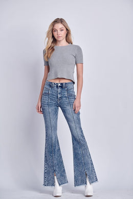 At1026flm High Rise Stretch Flare Jeans