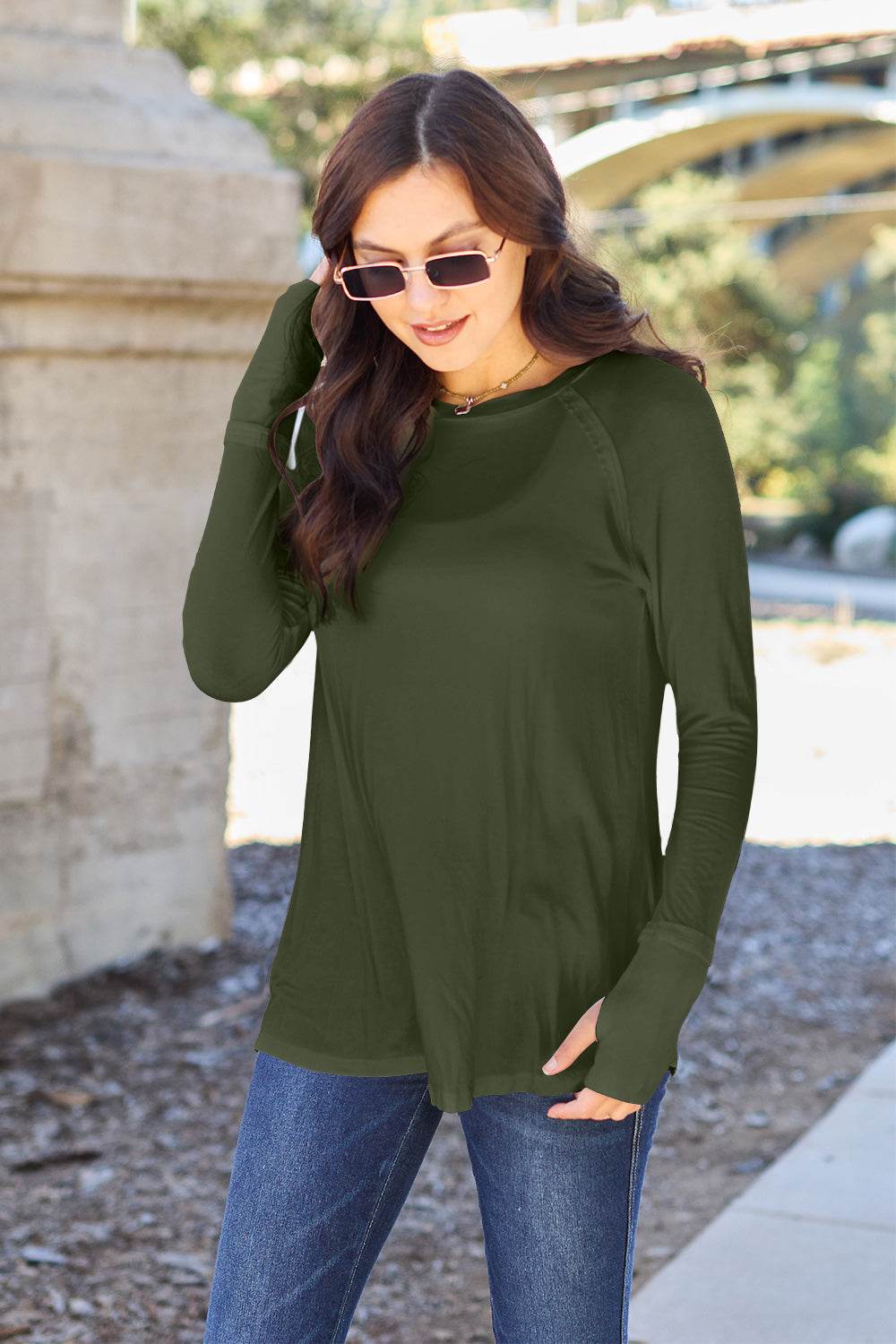 Round Neck Long Sleeve T-Shirt - us.meeeshop