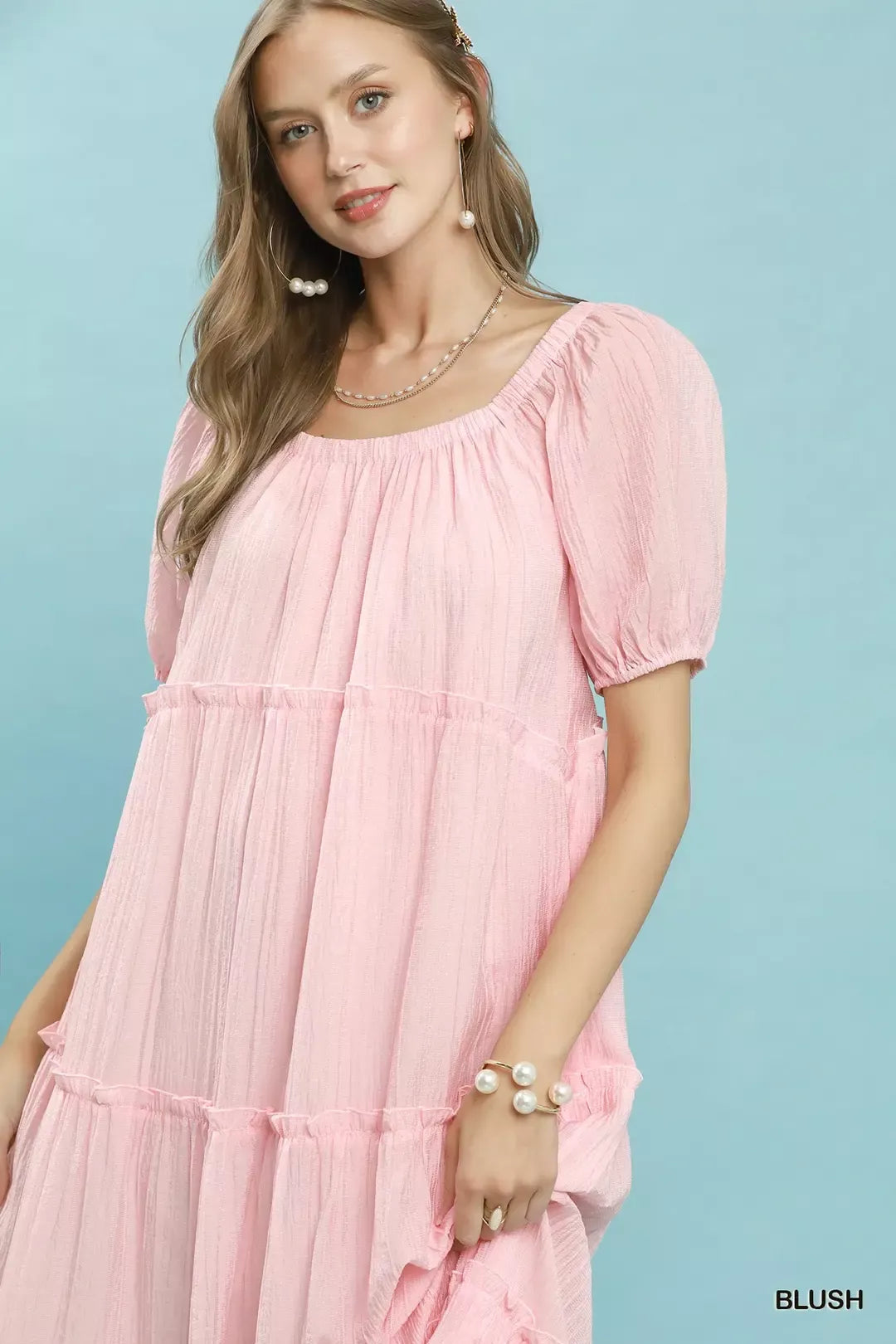 umgee textured tiered Umgee Textured Tiered Midi Dress view 6 (dress) - shop at us.meeeshop