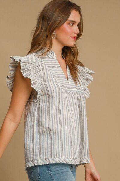 Umgee | Striped Babydoll Top Plus Size - us.meeeshop