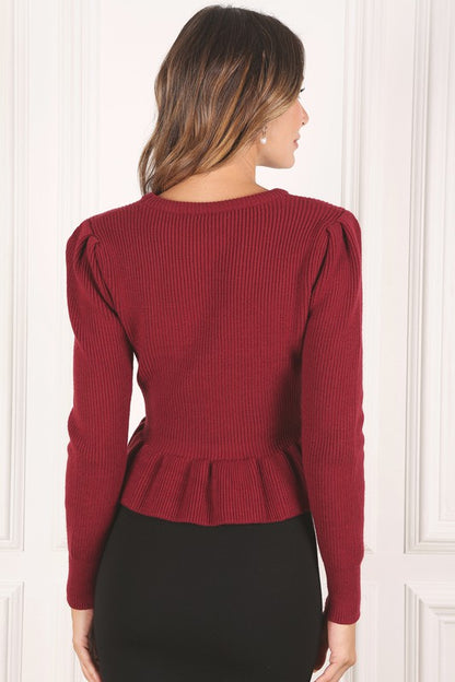 Lilou Peplum sweater top | us.meeeshop