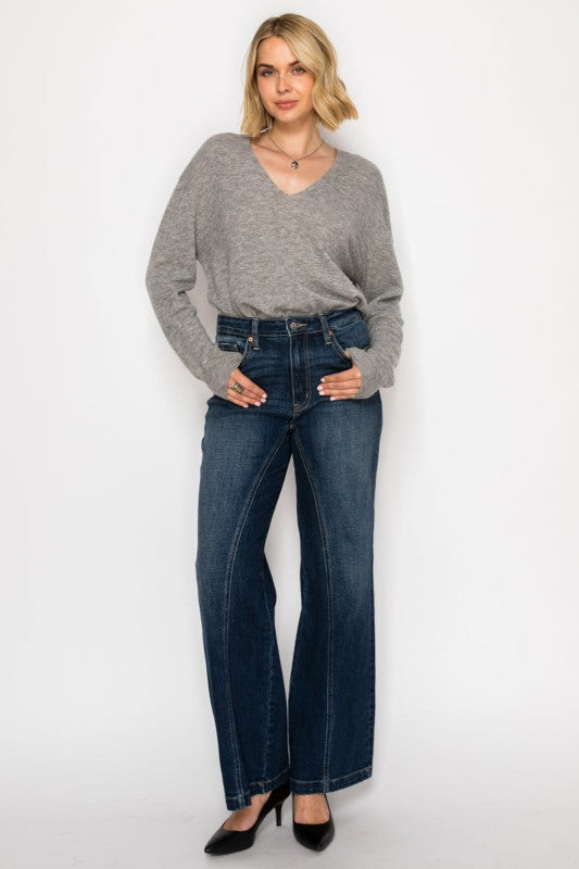 Ultra High Rise Relaxed Flare Jeans (women's pants) view 2 - shop at us.meeeshop