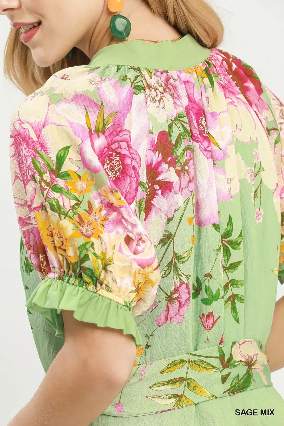 umgee mix floral Umgee Mix Floral Border Print Midi Dress view 5 (dress) - shop at us.meeeshop