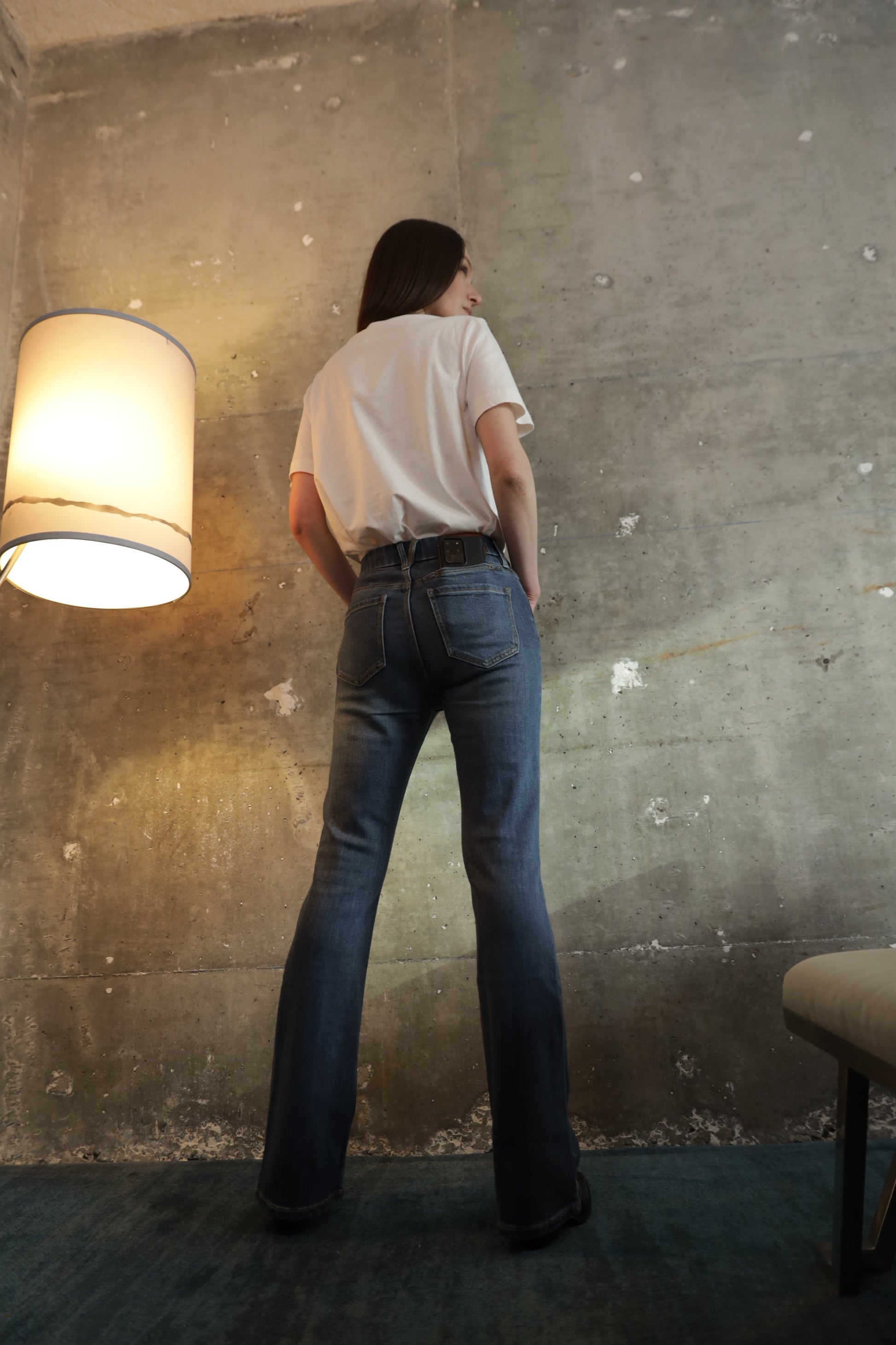 beatrice eco zero Beatrice Eco Zero Cotton High Rise Phone Pocket Bootcut Jeans view 12 (bottom) - shop at us.meeeshop
