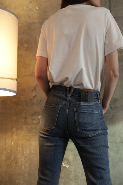 beatrice eco zero Beatrice Eco Zero Cotton High Rise Phone Pocket Bootcut Jeans view 8 (bottom) - shop at us.meeeshop