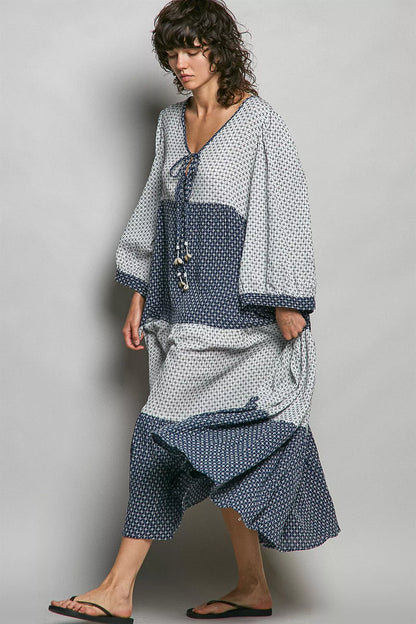pol tiered boho POL Tiered Boho Two-tone Maxi Dress view 5 (dress) - shop at us.meeeshop