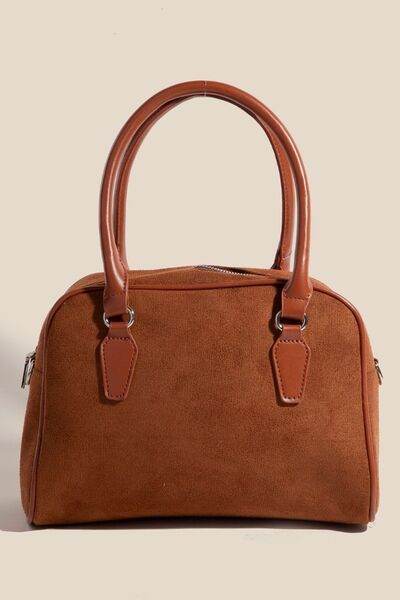 Fame Faux Leather Handle Boxy Handbag - us.meeeshop