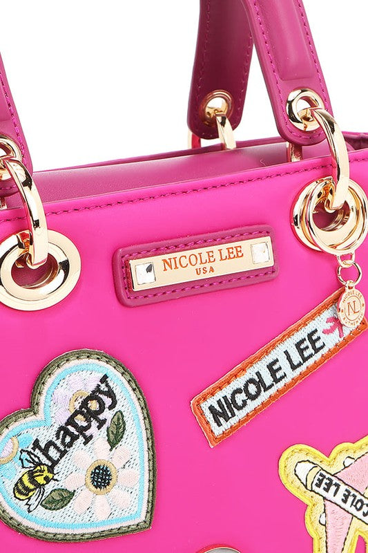 Nicole Lee USA Color Patch Handbag with Top Handle - us.meeeshop