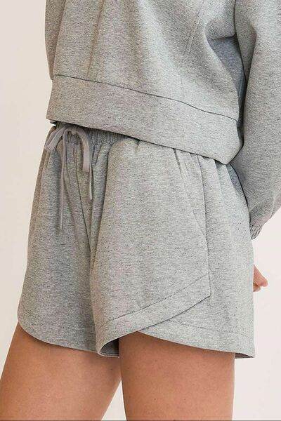 Umgee Drawstring Sweatshorts with Pockets Plus Size - us.meeeshop