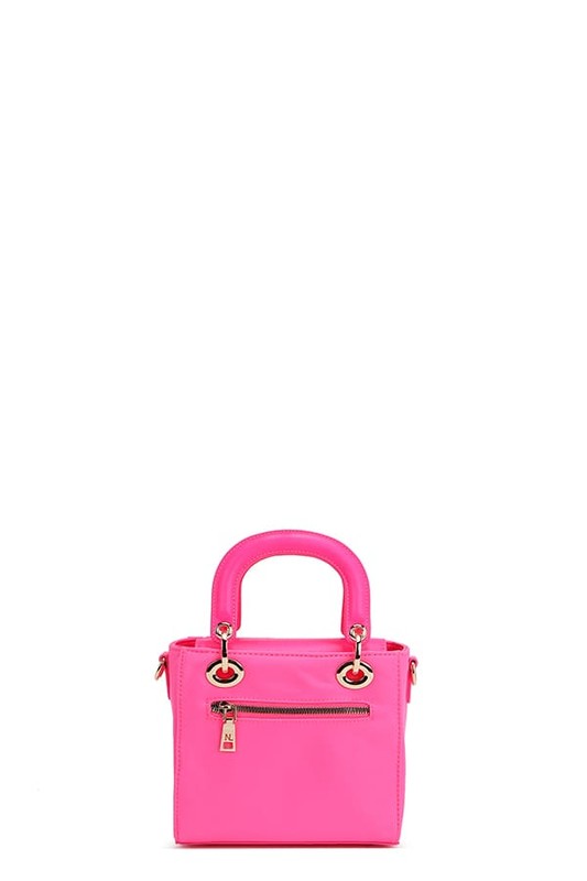 Nicole Lee USA Color Patch Handbag with Top Handle in Hot Pink - us.meeeshop