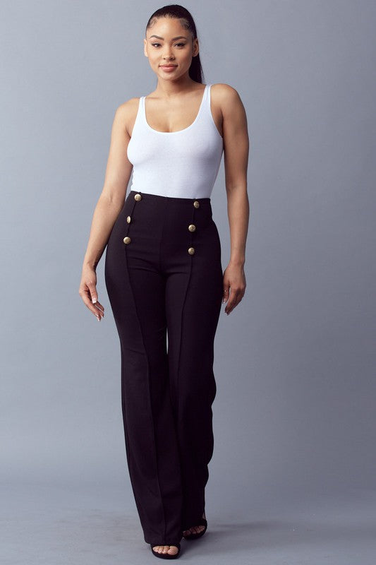 button down flare Button Down Flare Pants Red (bottom) - shop at us.meeeshop