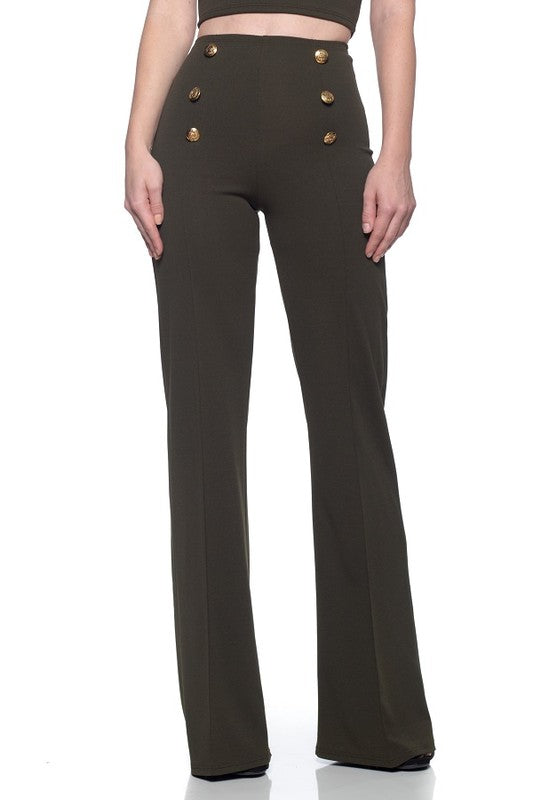 button down flare Button Down Flare Pants view 5 (bottom) - shop at us.meeeshop