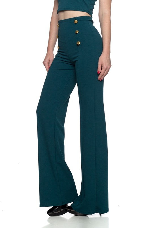button down flare Button Down Flare Pants view 7 (bottom) - shop at us.meeeshop