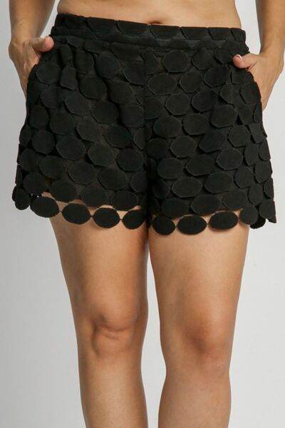 Umgee Polka Dot Lace Shorts Plus Size - us.meeeshop