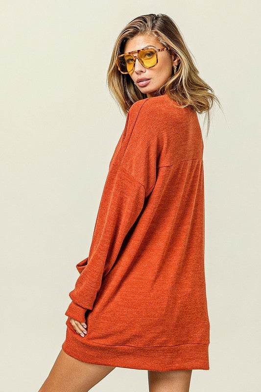 BiBi Open Front Drop Shoulder Cardigan with Pockets - us.meeeshop