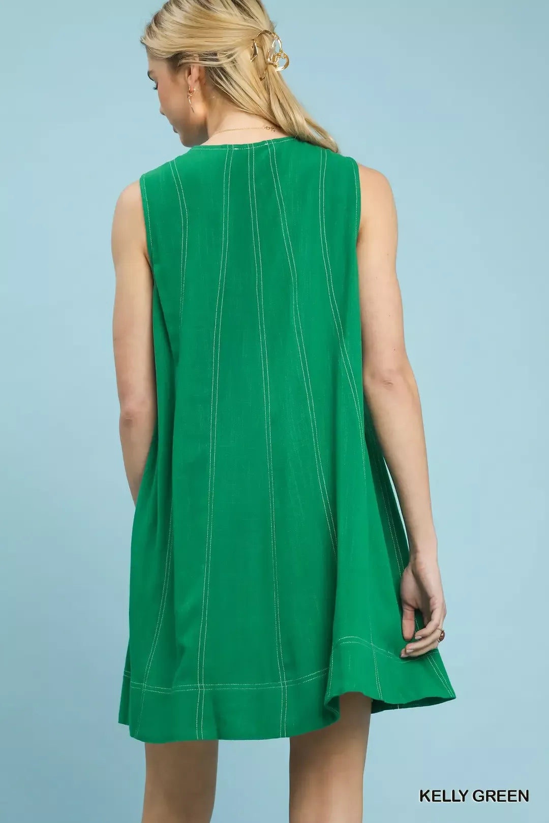 umgee linen sleeveless Umgee Linen Sleeveless Swing Dress view 3 (dress) - shop at us.meeeshop