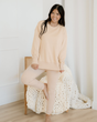 Remi Solid Color Oversize Slit Sweatshirt Ribbed Leggings 2pcs Set - Jet Stream