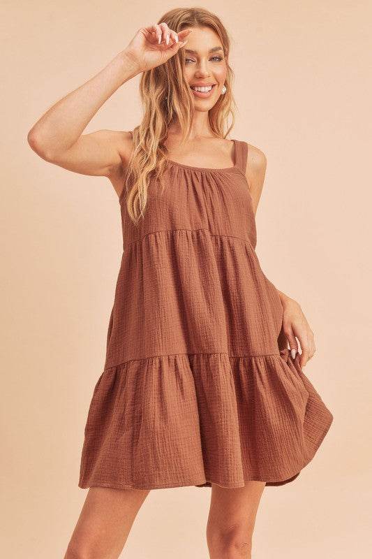 Aemi+Co Tiered Mini Cami Dress with Pockets - us.meeeshop