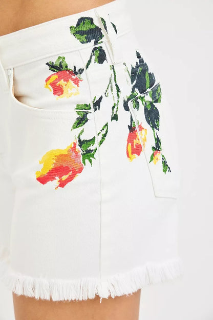 risen tummy control RISEN Tummy Control High Rise Flower Printed Shorts view 8 (bottom) - shop at us.meeeshop