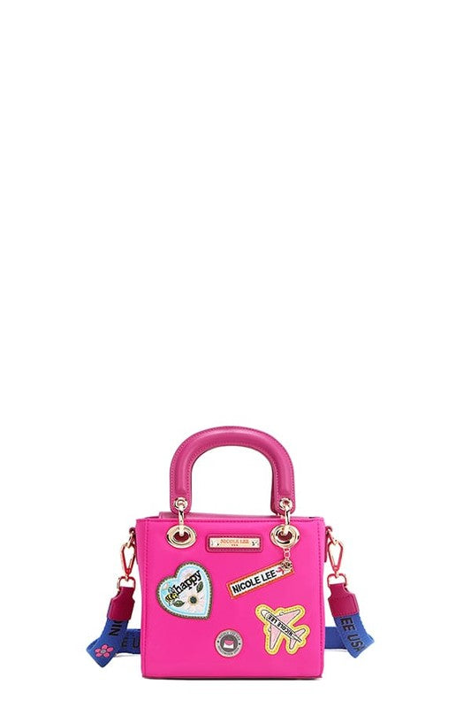 Nicole Lee USA Color Patch Handbag with Top Handle - us.meeeshop