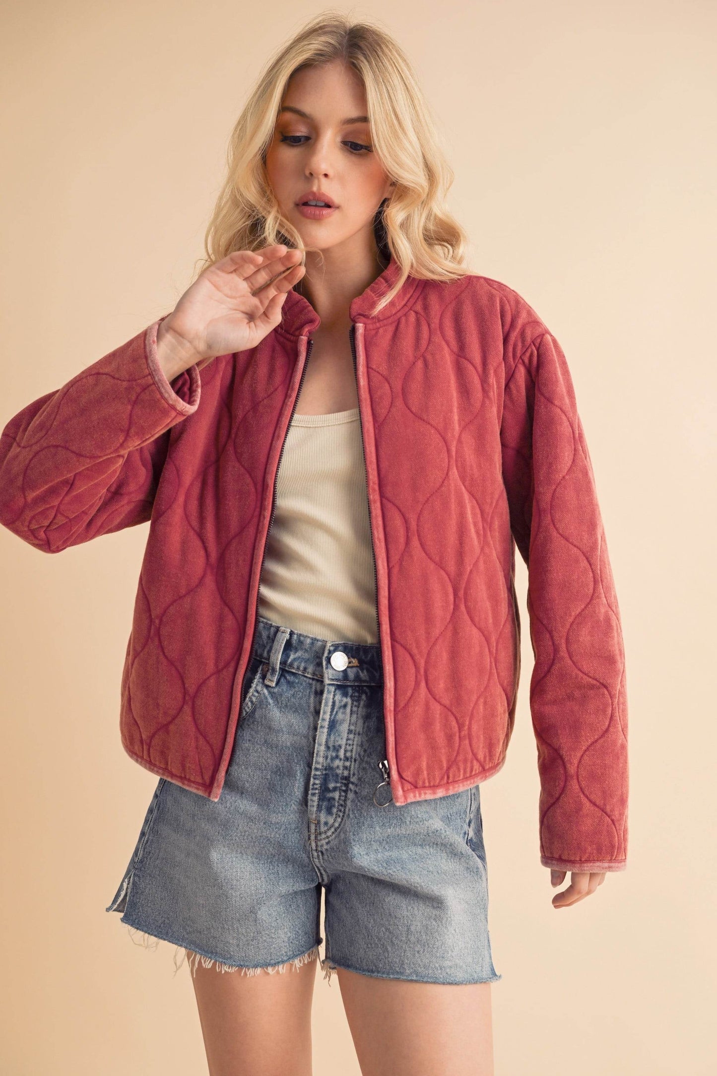 Aemi+Co Zip Up Quilted Jacket - us.meeeshop