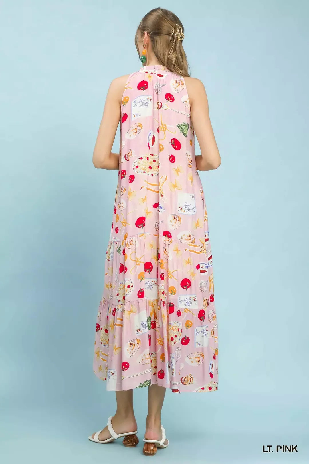umgee abstract print Umgee Abstract Print Tiered Halter Midi Dress view 4 (dress) - shop at us.meeeshop