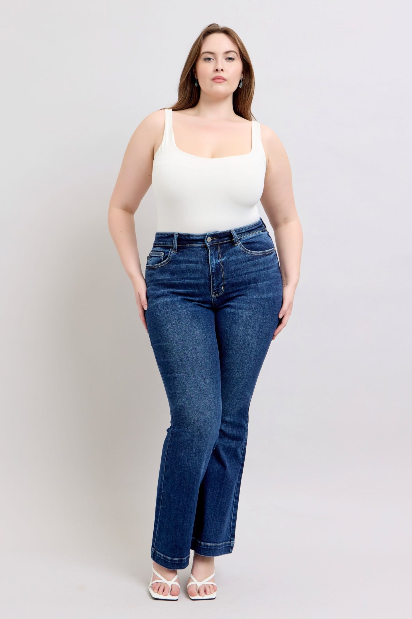 Judy Blue | High Rise Flare Jeans with Pockets Plus Size - us.meeeshop