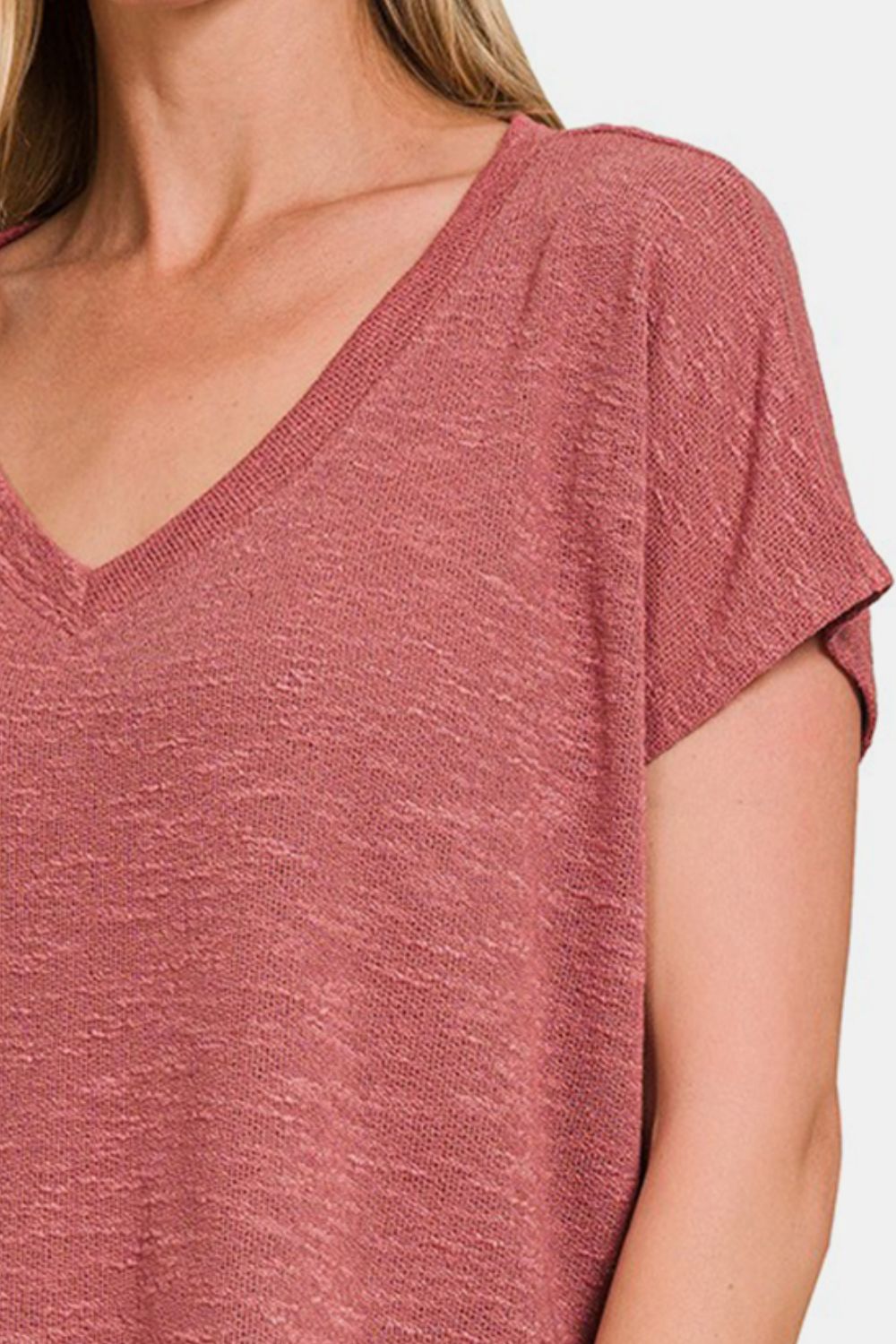 Zenana V-Neck Short Sleeve Crop T-Shirt | us.meeeshop