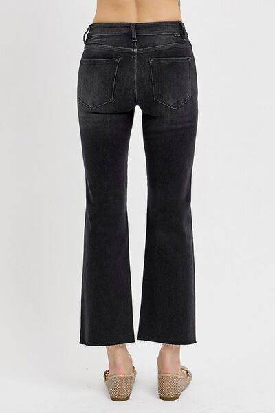 RISEN Tummy Control Mid Rise Crop Straight Jeans - us.meeeshop