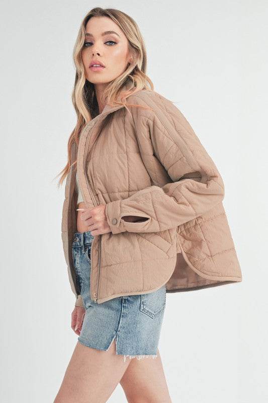 Aemi + Co Quilted Zip Up Puffer Jacket - us.meeeshop