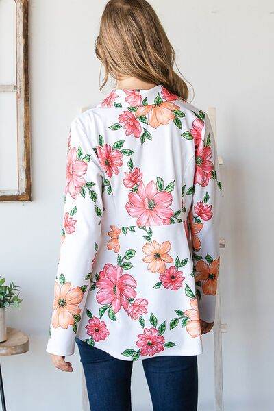 Heimish Full Size Multi Color Floral Blazers with Tunic Plus Size - us.meeeshop