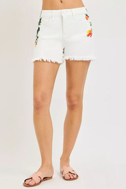 risen tummy control RISEN Tummy Control High Rise Flower Printed Shorts view 5 (bottom) - shop at us.meeeshop