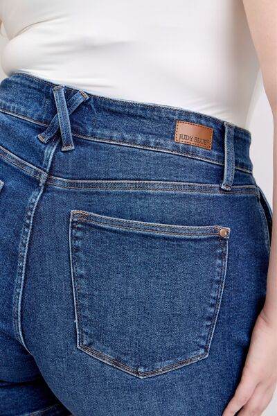 Judy Blue Double Button Waistband Denim Shorts Plus Size - us.meeeshop