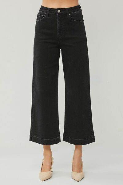 RISEN High Rise Wide Leg Ankle Jeans - us.meeeshop