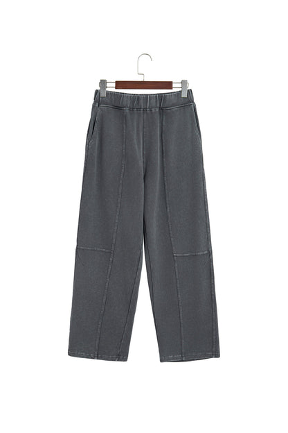 Lola Mineral Wash Seam Detail Elastic Waist Barrel Pants