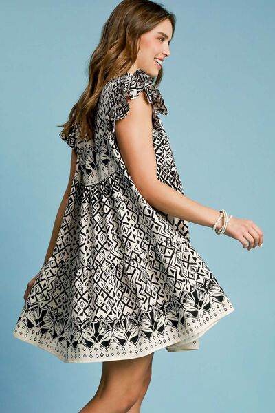 Umgee Mixed Print Mini Dress Plus Size - us.meeeshop