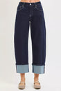 Risen Slouchy Crop Barrel Cuffed Hem Jeans