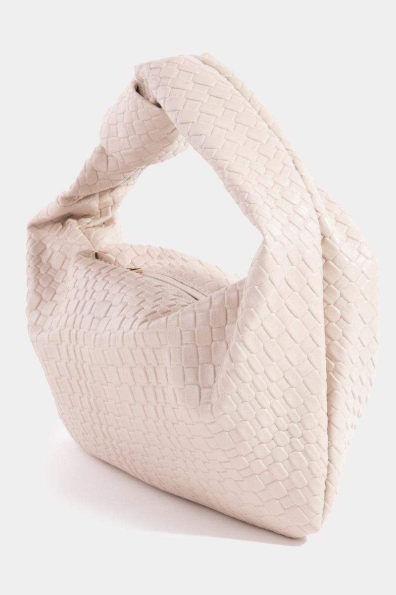 Fame Weave Pattern Knotted Handle Handbag - us.meeeshop