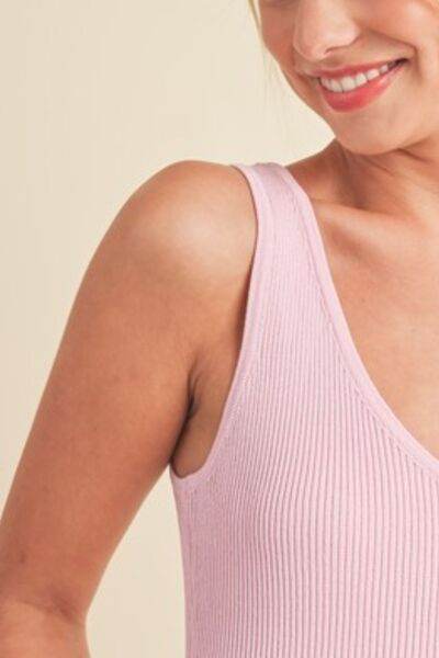 Aemi + Co Ribbed Wide Strap Knit Tank - us.meeeshop