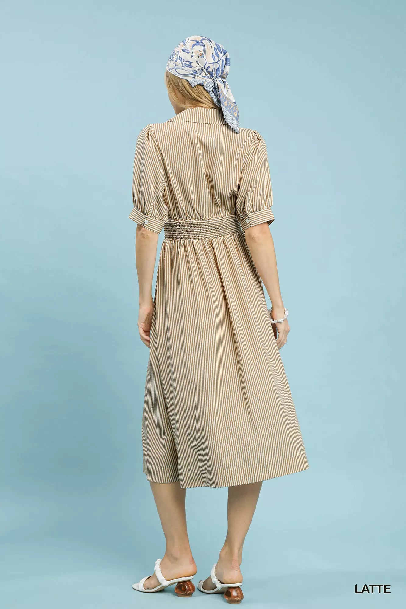 umgee striped midi Umgee Striped Midi Dress with Front Zipper view 3 (dress) - shop at us.meeeshop