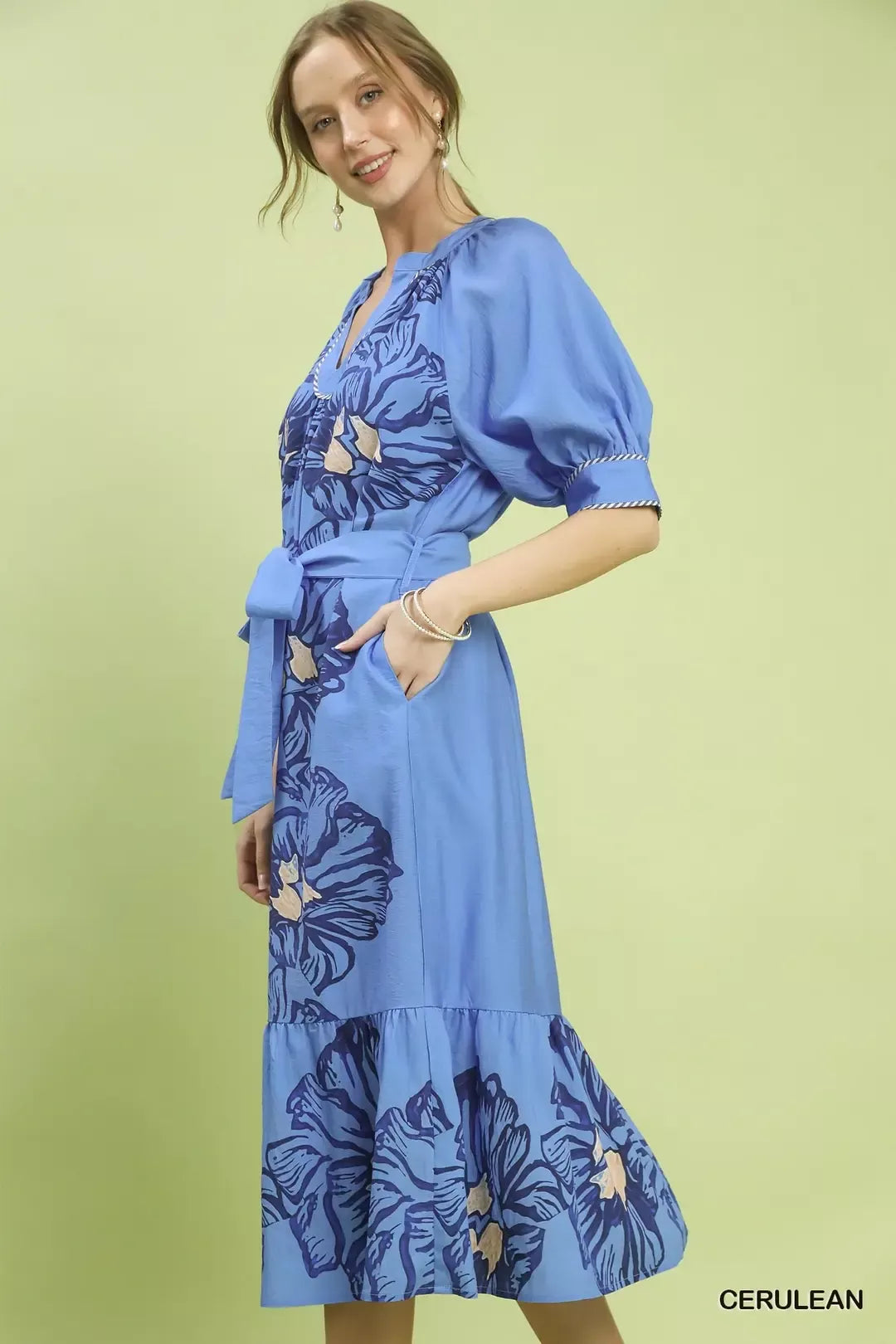 umgee floral belted Umgee Floral Belted Midi Dress view 4 (dress) - shop at us.meeeshop