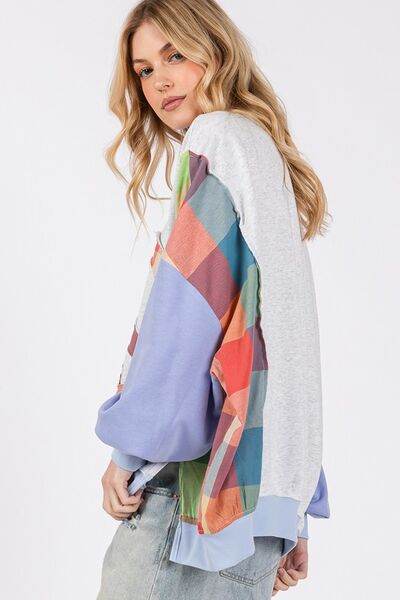 SAGE + FIG Contrast Peace Patch Dropped Shoulder Sweatshirt - us.meeeshop