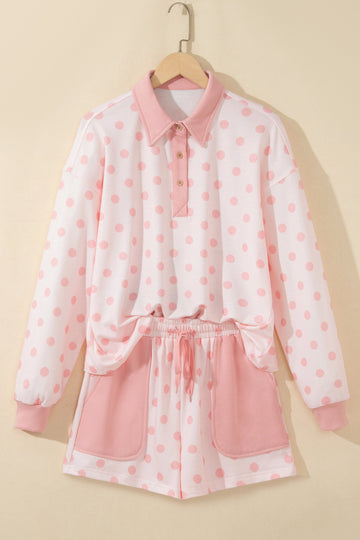 Zoey Pullover Patch Pocket Casual Shorts Set
