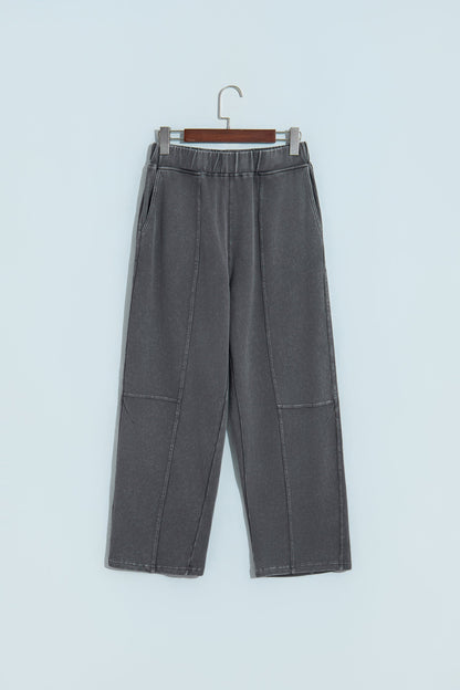 Lola Mineral Wash Seam Detail Elastic Waist Barrel Pants
