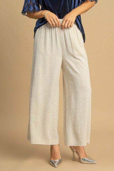 Umgee High Waisted Embellished Linen Pants Plus Size - us.meeeshop