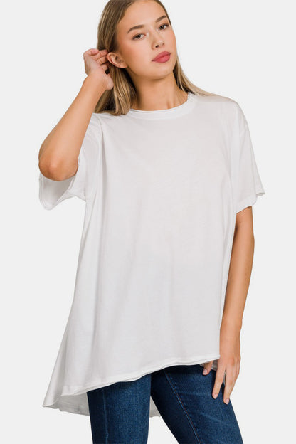 Zenana Round Neck Short Sleeve T-Shirt | us.meeeshop
