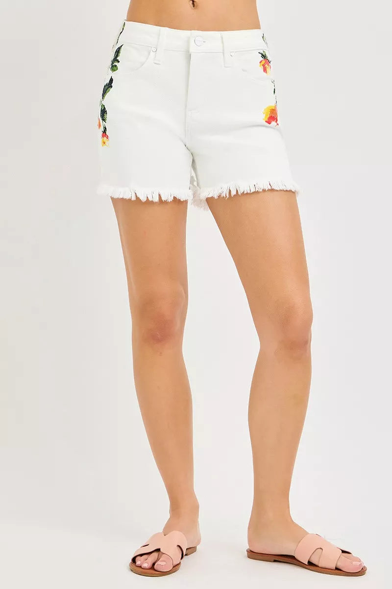 risen tummy control RISEN Tummy Control High Rise Flower Printed Shorts view 2 (bottom) - shop at us.meeeshop