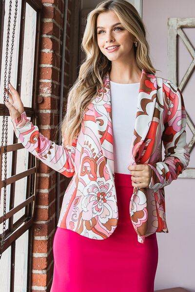 Heimish Full Size Shawl Floral Open Blazers Plus Size - us.meeeshop