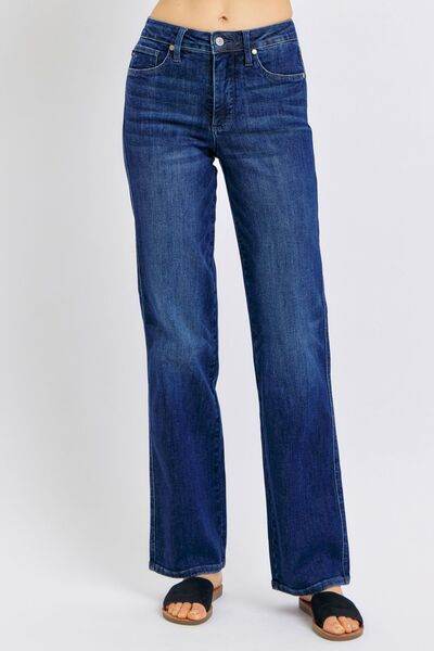 Judy Blue Tummy Control Straight Jeans Plus Size - us.meeeshop