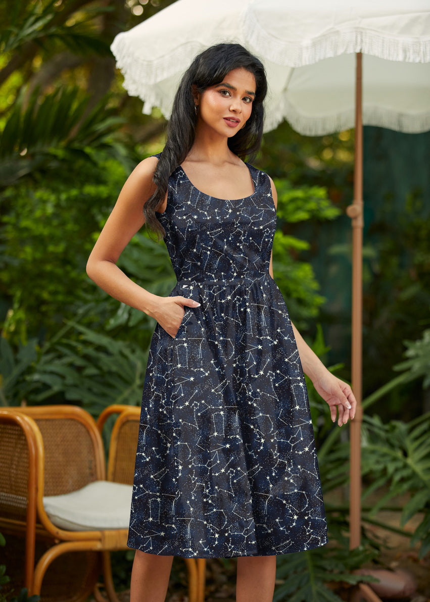 glow dark constellations Glow in the Dark Constellations Fit & Flare Dress XS (dress) - shop at us.meeeshop